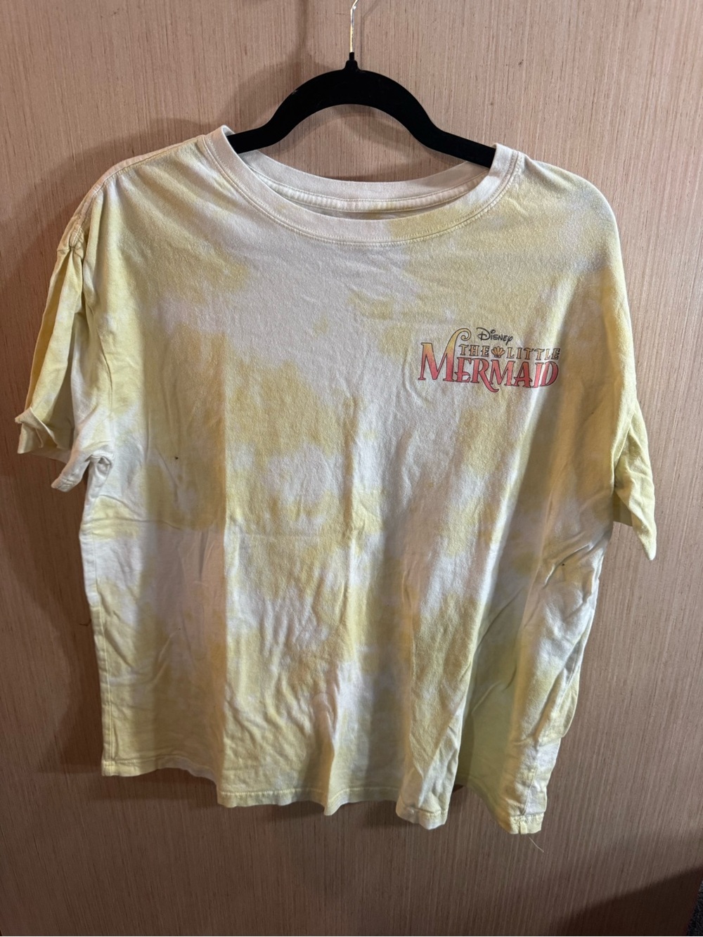 Disney Princess The Little Mermaid Yellow Tie-Dye Tee Size Medium